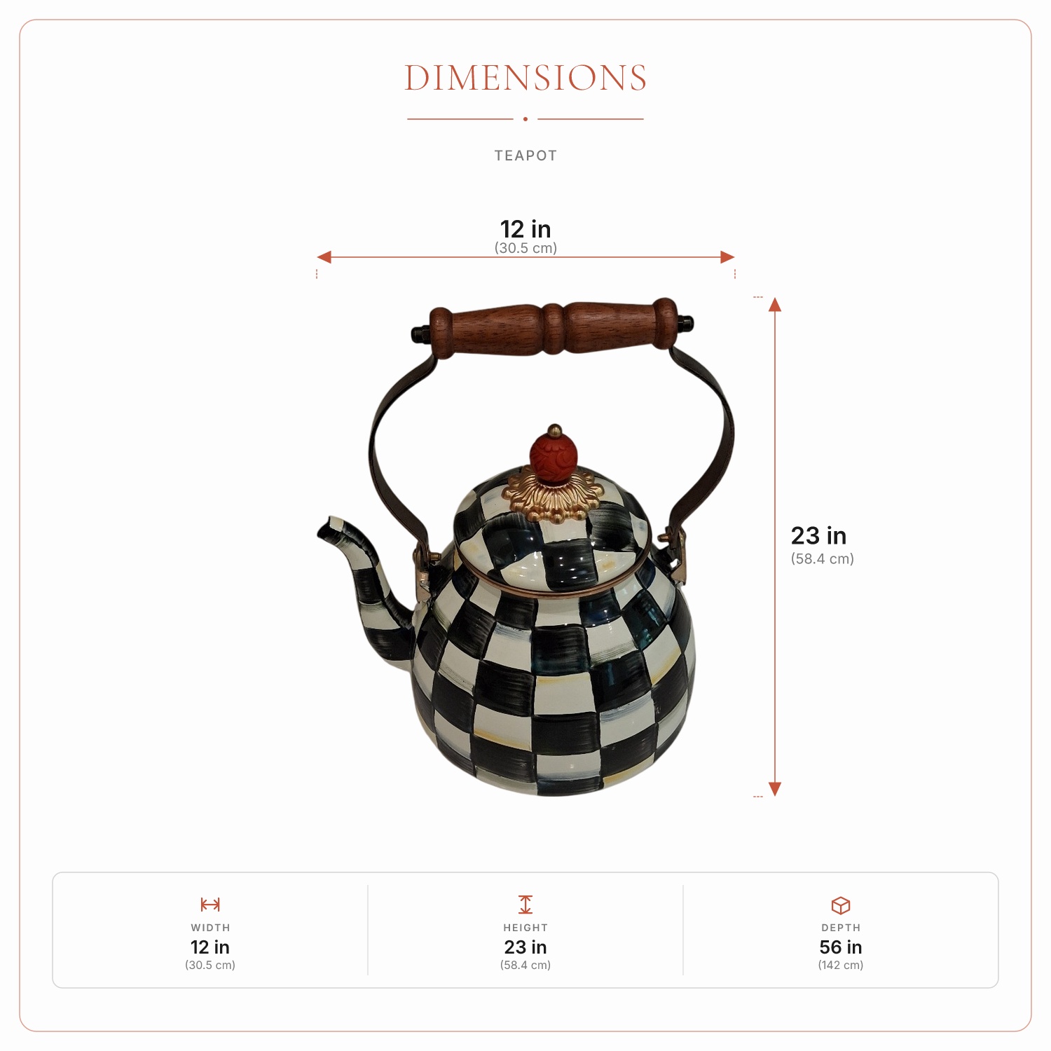 Kettle dimensions infographic