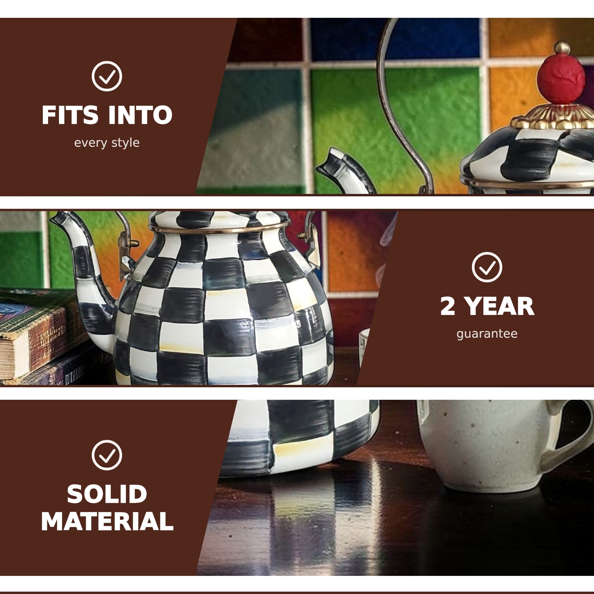 Infographic — three-strip layout with product features and zoom crops